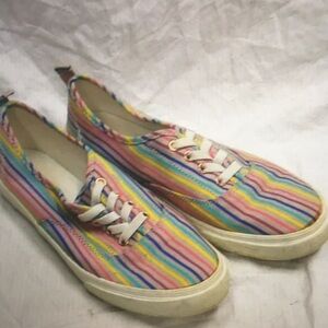 Multicolor Striped Casual Sneakers